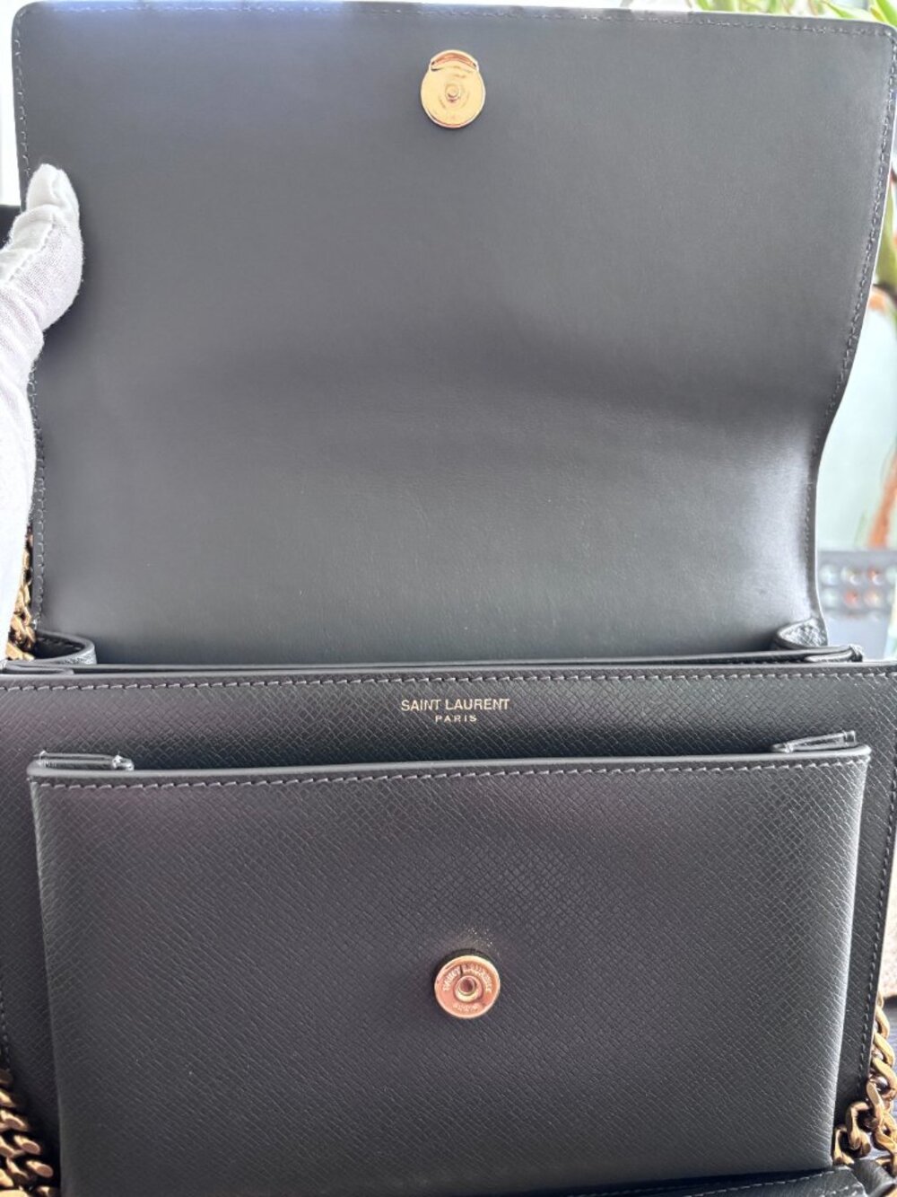 YSL Dark Grey/Gold Medium Sunset Bag (Full Set) - Picture 5 of 10